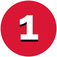 1 Number 1 in a red circle