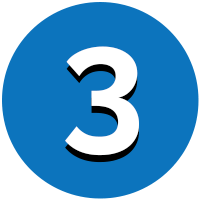 3 Number 3 in a blue circle